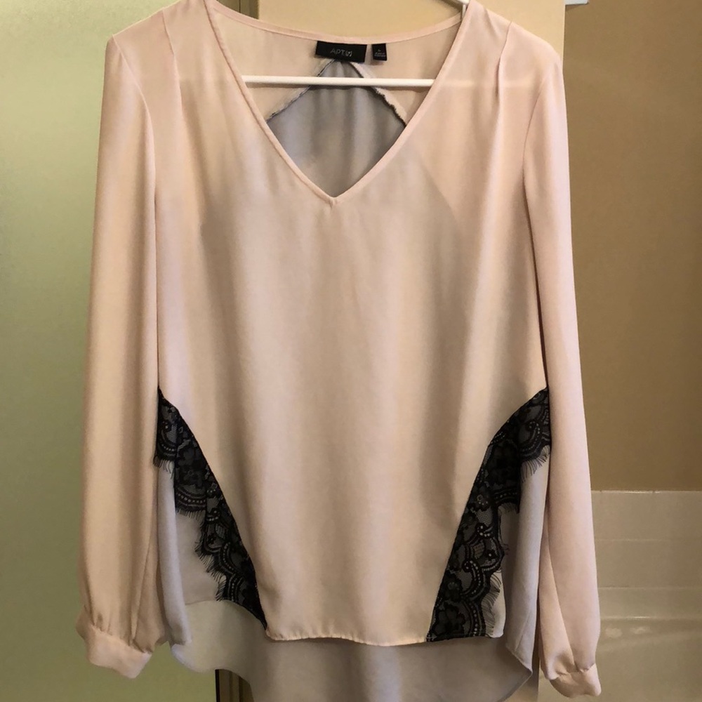 Sheer light pink and grey dress shirt